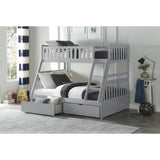Orion Gray Twin/Full Bunk Bed With Storage Boxes - Ornate Home