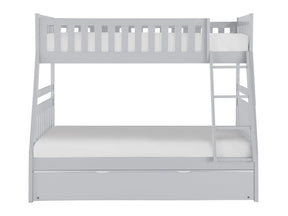 Orion Gray Twin/Full Bunk Bed with Twin Trundle - Ornate Home