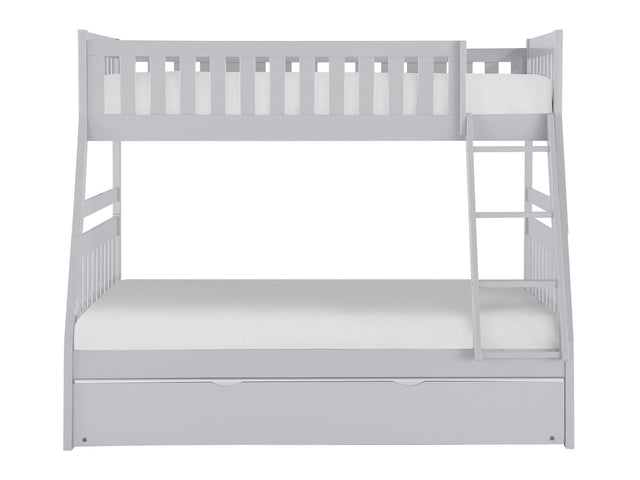 Orion Gray Twin/Full Bunk Bed with Twin Trundle - Ornate Home