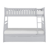Orion Gray Twin/Full Bunk Bed with Twin Trundle - Ornate Home