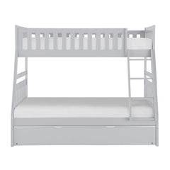 Orion Gray Twin/Full Bunk Bed with Twin Trundle - Ornate Home