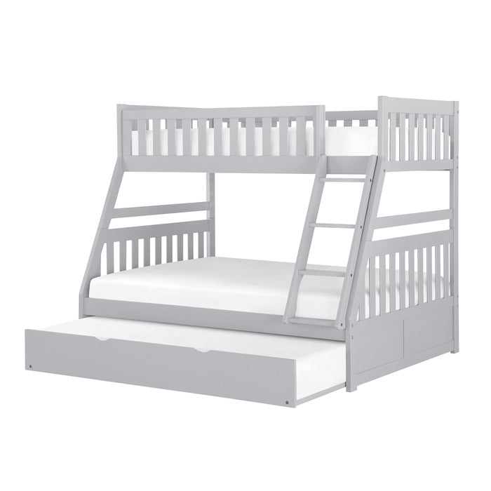 Orion Gray Twin/Full Bunk Bed with Twin Trundle - Ornate Home