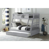Orion Gray Twin/Full Bunk Bed with Twin Trundle - Ornate Home