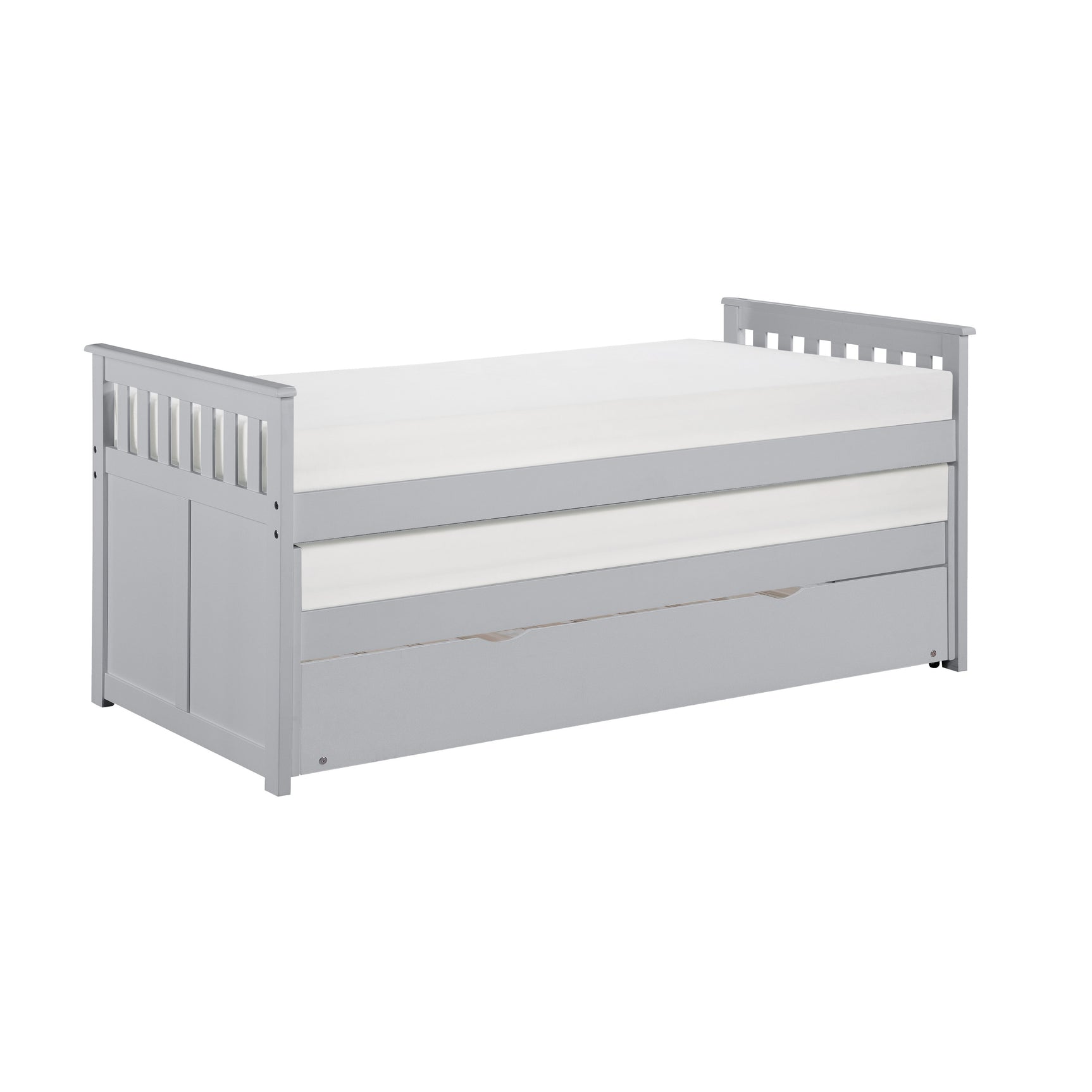 Orion Gray Twin/Twin Bed with Twin Trundle - Ornate Home