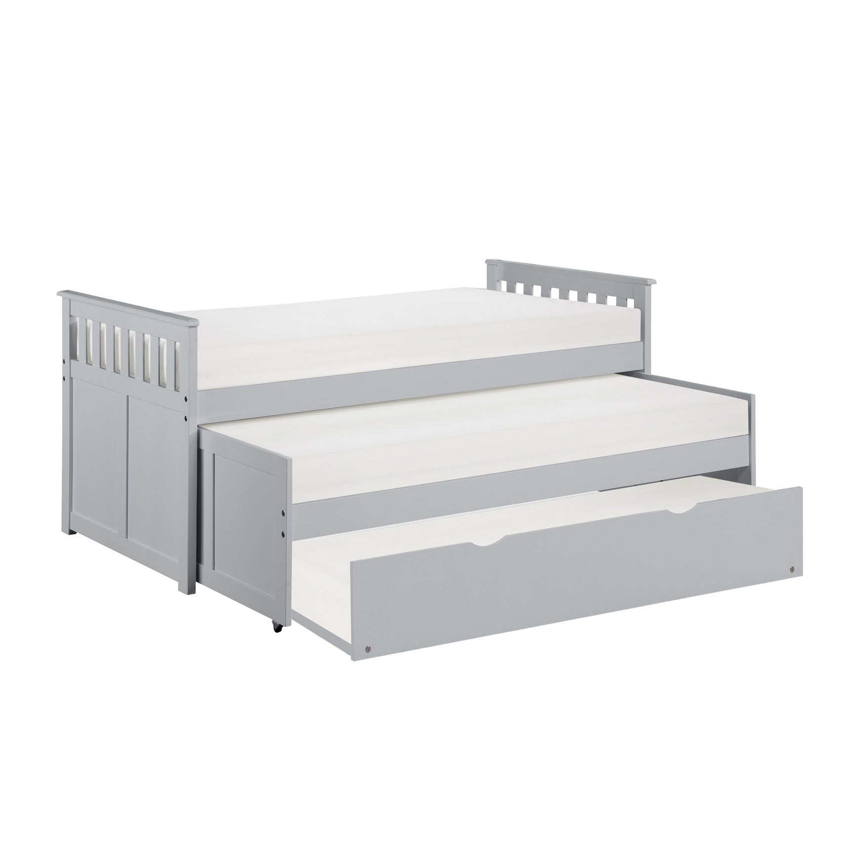 Orion Gray Twin/Twin Bed with Twin Trundle - Ornate Home