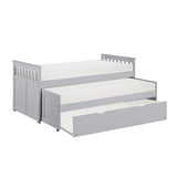 Orion Gray Twin/Twin Bed with Twin Trundle - Ornate Home
