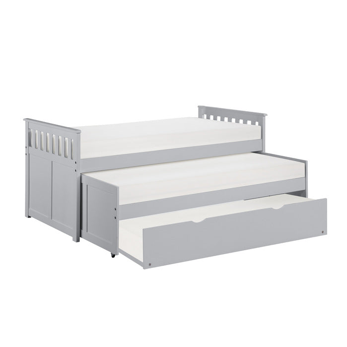 Orion Gray Twin/Twin Bed with Twin Trundle - Ornate Home
