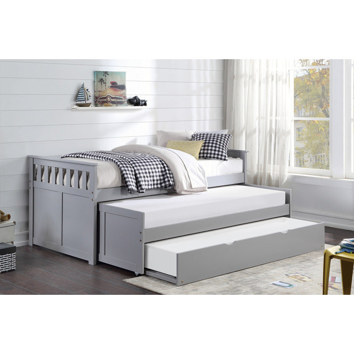 Orion Gray Twin/Twin Bed with Twin Trundle - Ornate Home
