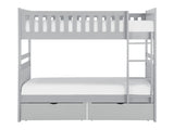 Orion Gray Twin/Twin Bunk Bed With Storage Boxes - Ornate Home