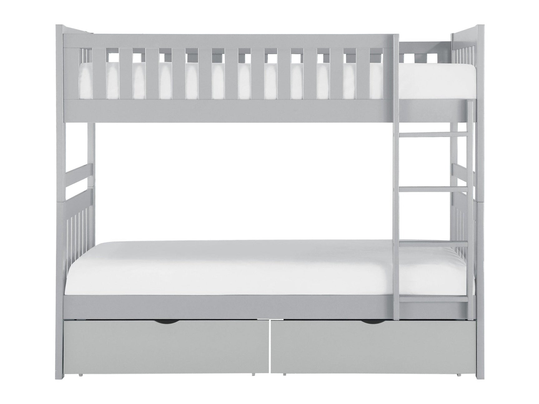 Orion Gray Twin/Twin Bunk Bed With Storage Boxes - Ornate Home