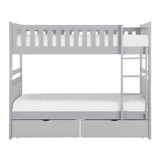 Orion Gray Twin/Twin Bunk Bed With Storage Boxes - Ornate Home