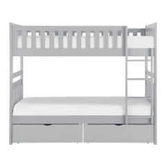 Orion Gray Twin/Twin Bunk Bed With Storage Boxes - Ornate Home
