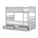 Orion Gray Twin/Twin Bunk Bed With Storage Boxes - Ornate Home