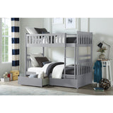 Orion Gray Twin/Twin Bunk Bed With Storage Boxes - Ornate Home
