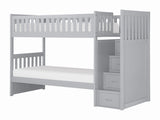 Orion Gray Twin/Twin Step Bunk Bed - Ornate Home