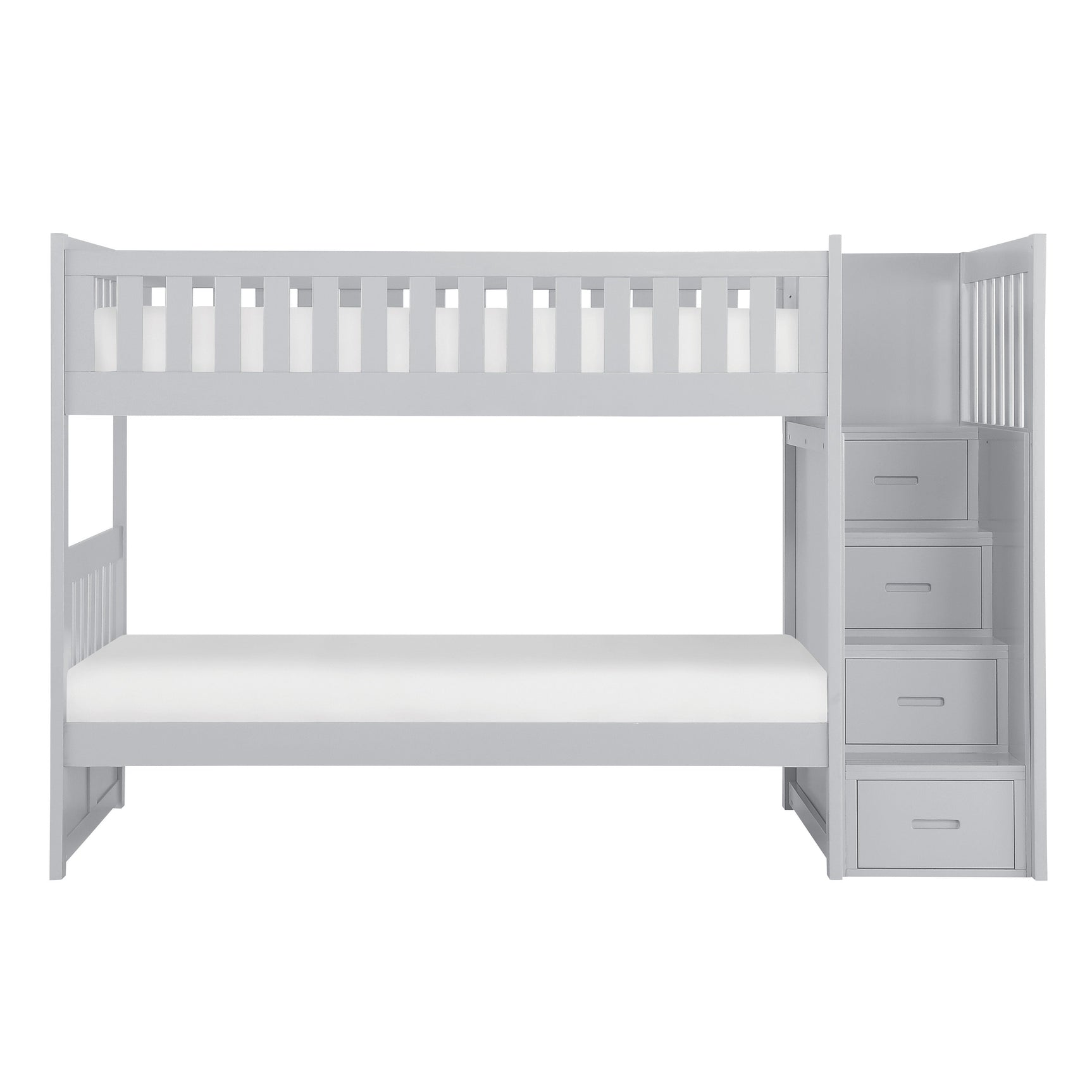 Orion Gray Twin/Twin Step Bunk Bed - Ornate Home