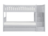 Orion Gray Twin/Twin Step Bunk Bed with Twin Trundle - Ornate Home
