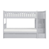 Orion Gray Twin/Twin Step Bunk Bed with Twin Trundle - Ornate Home