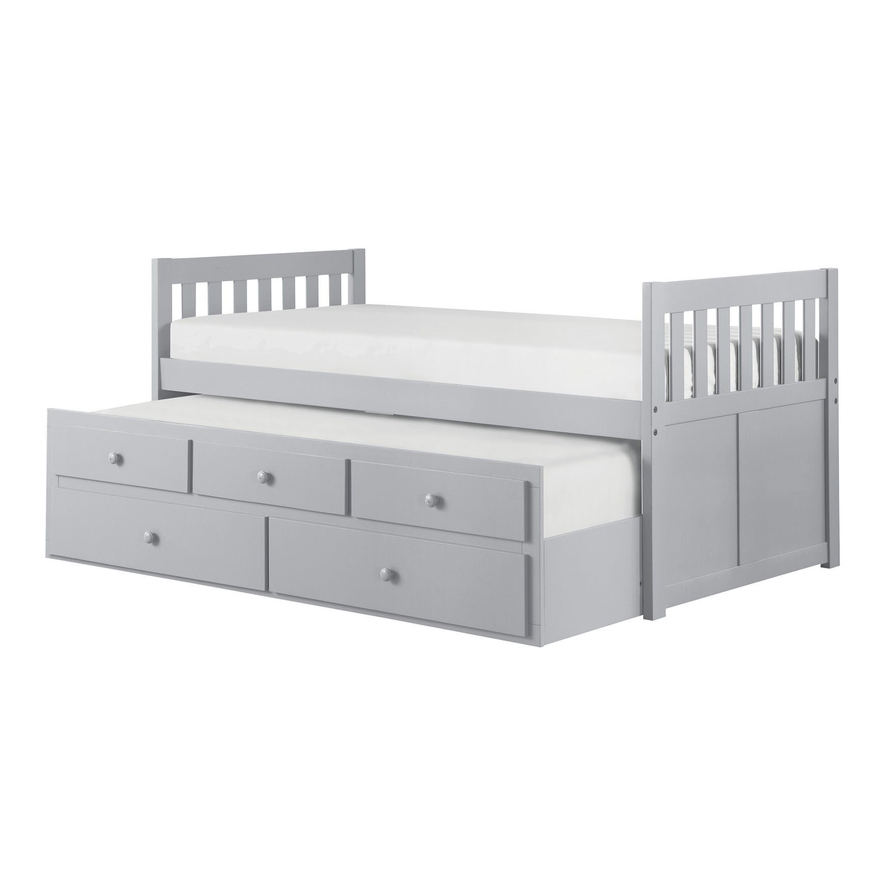 Orion Gray Twin/Twin Trundle Bed - Ornate Home
