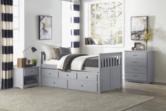 Orion Gray Twin/Twin Trundle Bed - Ornate Home
