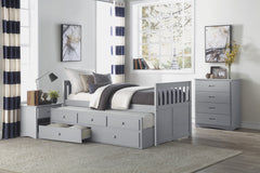 Orion Gray Twin/Twin Trundle Bed - Ornate Home