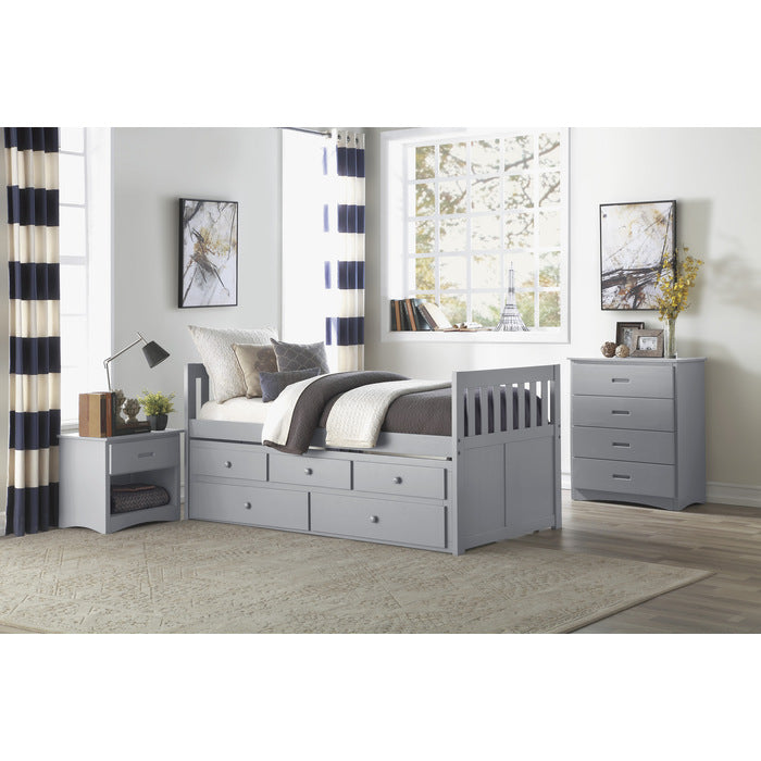 Orion Gray Twin/Twin Trundle Bed - Ornate Home