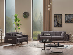 Orion Grey 3-pieces (Sofa & Loveseat & Chair) Living Room Set - Ornate Home