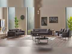 Orion Grey 3-pieces (Sofa & Loveseat & Chair) Living Room Set - Ornate Home