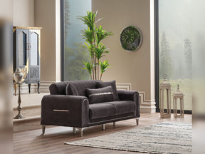 Orion Grey Convertible Loveseat - Ornate Home
