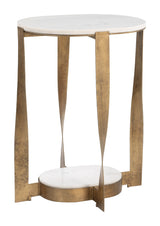 Orion White & Brass Accent Table - Ornate Home