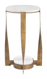 Orion White & Brass Accent Table - Ornate Home