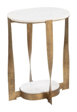 Orion White & Brass Accent Table - Ornate Home