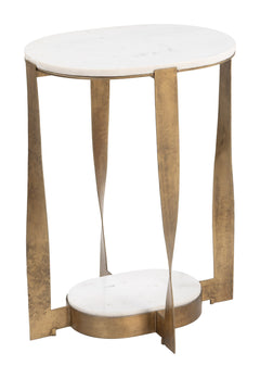 Orion White & Brass Accent Table - Ornate Home