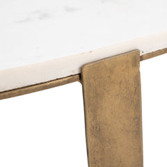 Orion White & Brass Accent Table - Ornate Home