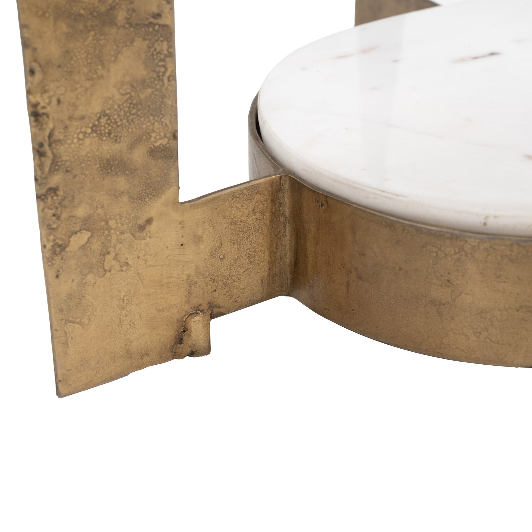 Orion White & Brass Accent Table - Ornate Home