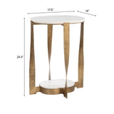Orion White & Brass Accent Table - Ornate Home