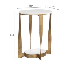 Orion White & Brass Accent Table - Ornate Home