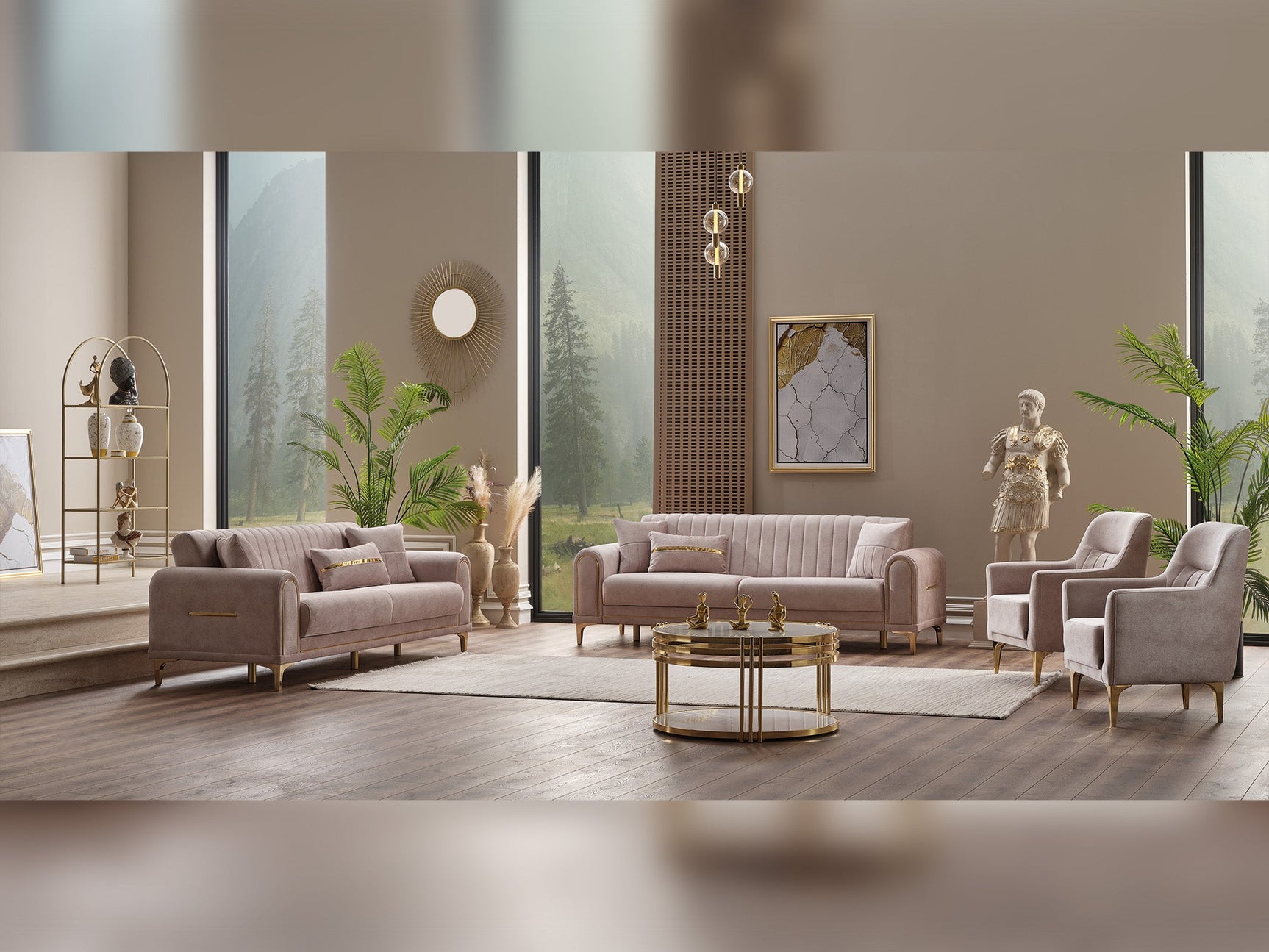 Orion Cream 3-pieces (Sofa & Loveseat & Chair) Living Room Set