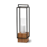 Orionis Black 23.8"H Large Wood Metal Lantern Candle Holder - Ornate Home