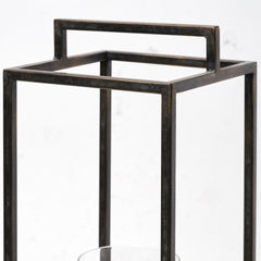 Orionis Black 23.8"H Large Wood Metal Lantern Candle Holder - Ornate Home
