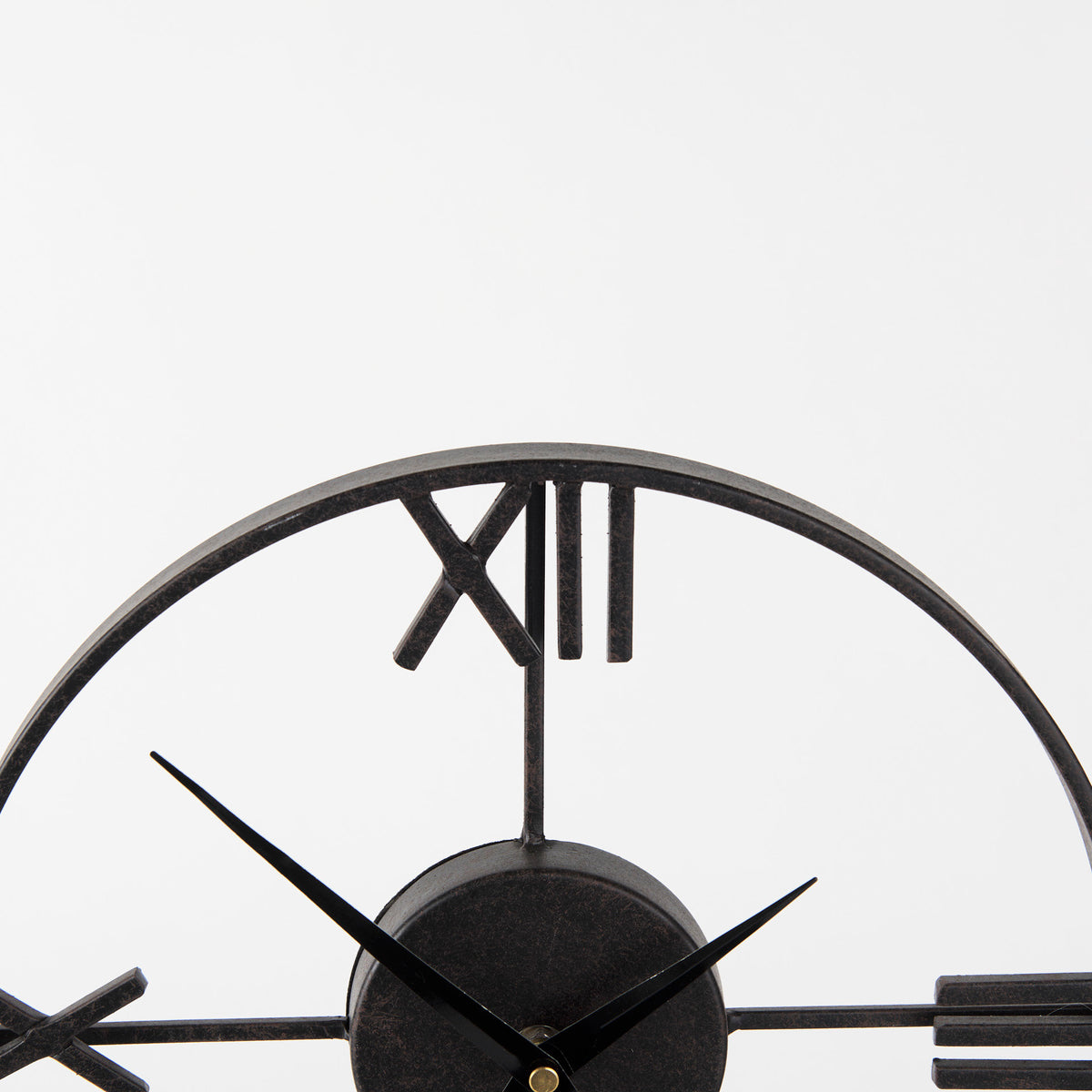 Oris Black Metal/Wood Open Frame Table Clock - Ornate Home