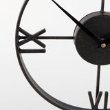 Oris Black Metal/Wood Open Frame Table Clock - Ornate Home