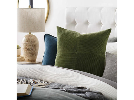 Orit Olive Green Corduroy Accent Pillow - Ornate Home