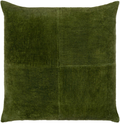 Orit Olive Green Corduroy Accent Pillow - Ornate Home