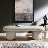 Orla Almond Performance Velvet Bench - Ornate Home