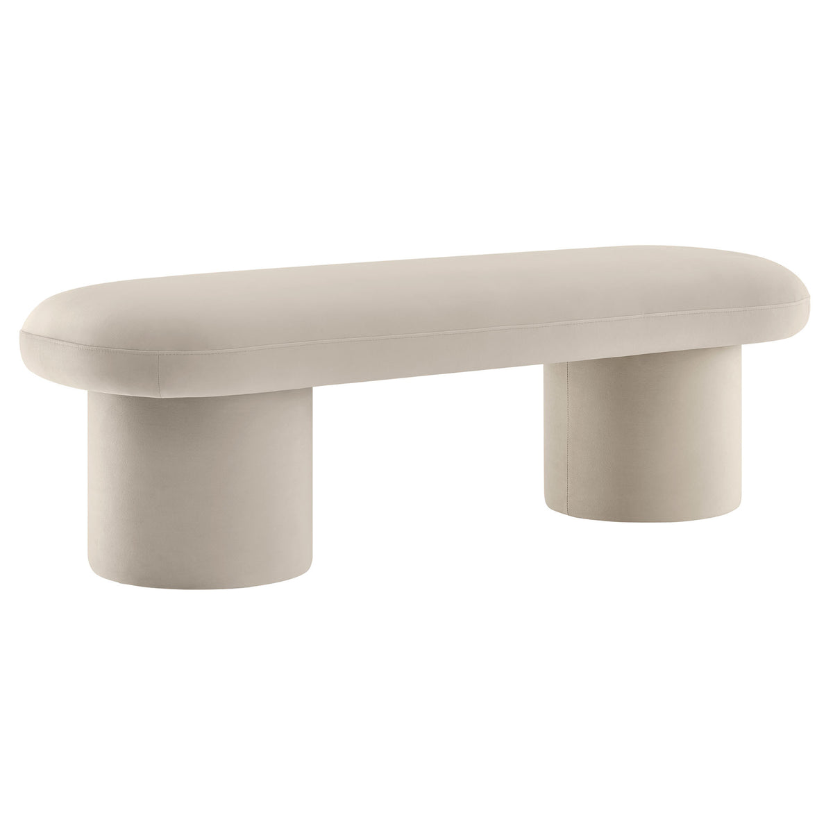 Orla Almond Performance Velvet Bench - Ornate Home