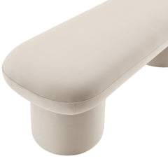Orla Almond Performance Velvet Bench - Ornate Home
