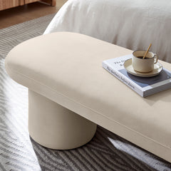 Orla Almond Performance Velvet Bench - Ornate Home