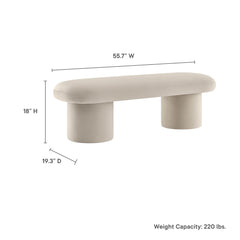 Orla Almond Performance Velvet Bench - Ornate Home