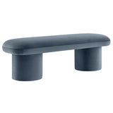 Orla Cadet Blue Performance Velvet Bench - Ornate Home